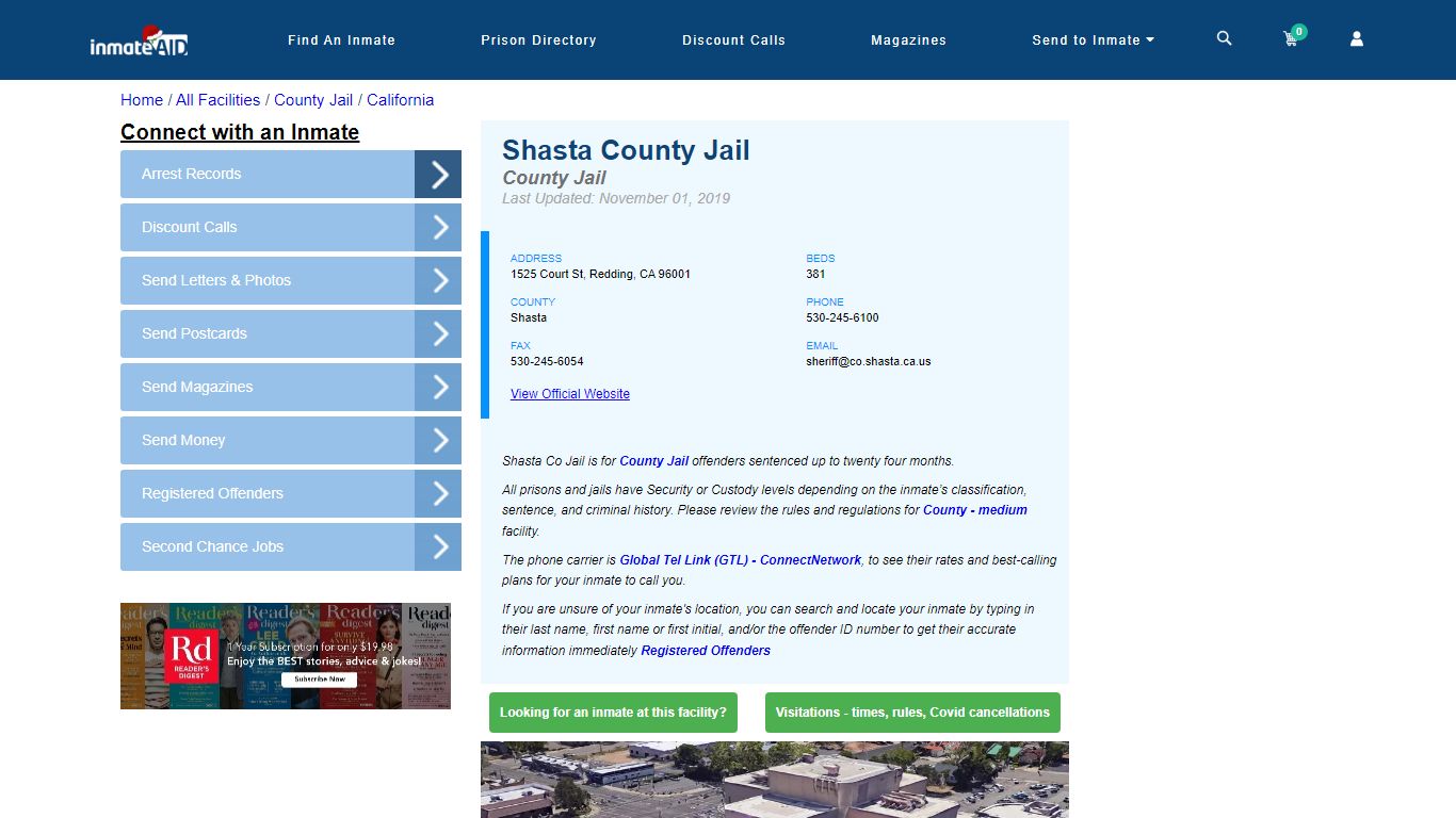 Shasta County Jail - Inmate Locator - Redding, CA
